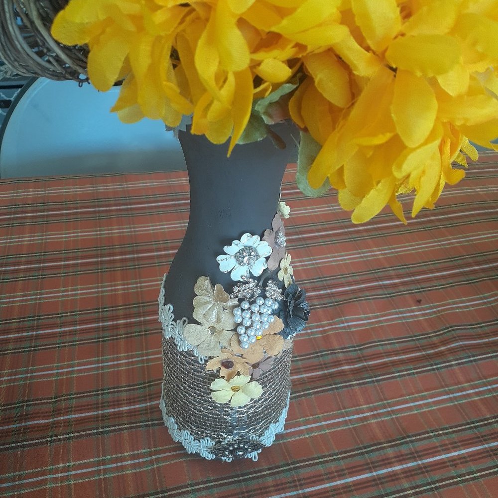 Handmade fall floral vase